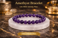 The Govind: Amethyst Bracelet With Selenite Plate 