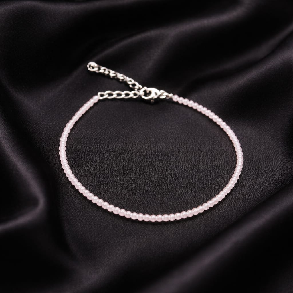 The Govind: Rose Quartz Anklet